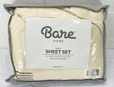 Twin XL Sand 3 Pc soft Double Brushed Sheet Set Bare Home 15 in deep pocket