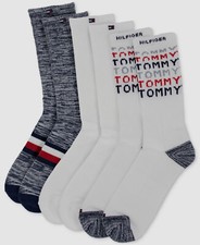 20 Tommy Hilfiger Men's 3 Pair-Pack White Athletic Crew Socks Shoe Size 7-12