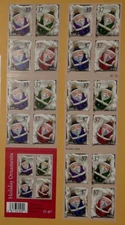 2 Booklets 20 = 40 of Holiday ORNAMENTS Christmas Santa 37¢ US Stamps. 3883-3886