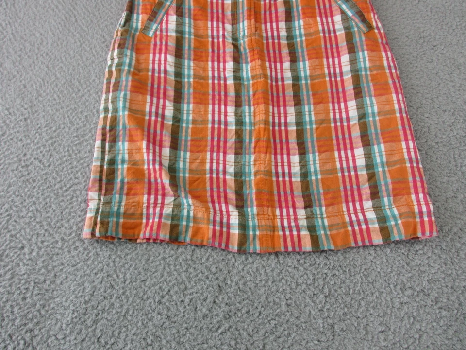 Orvis 裙子女式成人 8 橙色格子棉休闲口袋女士 30X22 — 第 3/4 张图片