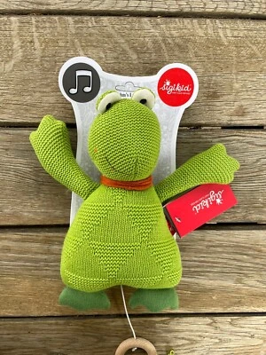 Strick Frosch Kuscheltier Spieluhr für Babys von Sigikid Weißt du wie viel ...