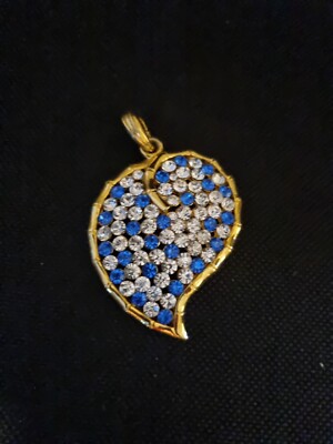 Pendentif Vintage Doré Avec Strass - Ancien, En Métal, Style Rétro Années 70/80