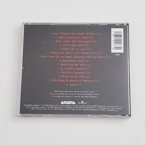Greatest Hits: Eurythmics 1991 Arista Club Edition CRC No Barcode Music CD - Picture 3 of 3