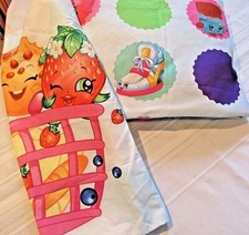 SHOPKINS TWIN SHEET SET FLAT SHEET FITTED AND PILLOW CASE NEW WITHOUT TAGS
