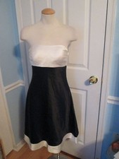 bill levkoff classics dress 8 black white sample    #558