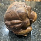 Large Hand Carved Wood Weeping Buddha Wood Sculpture Yogi Man — photo 3