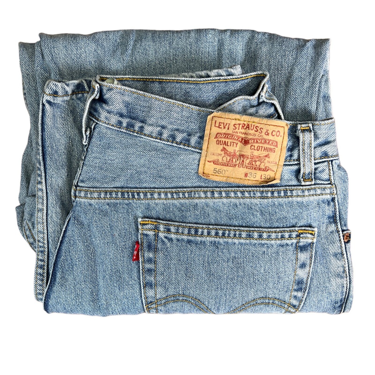 Levi's 560 Tapered Leg Jeans Men's 36 X 30 Blue Loose Fit Light