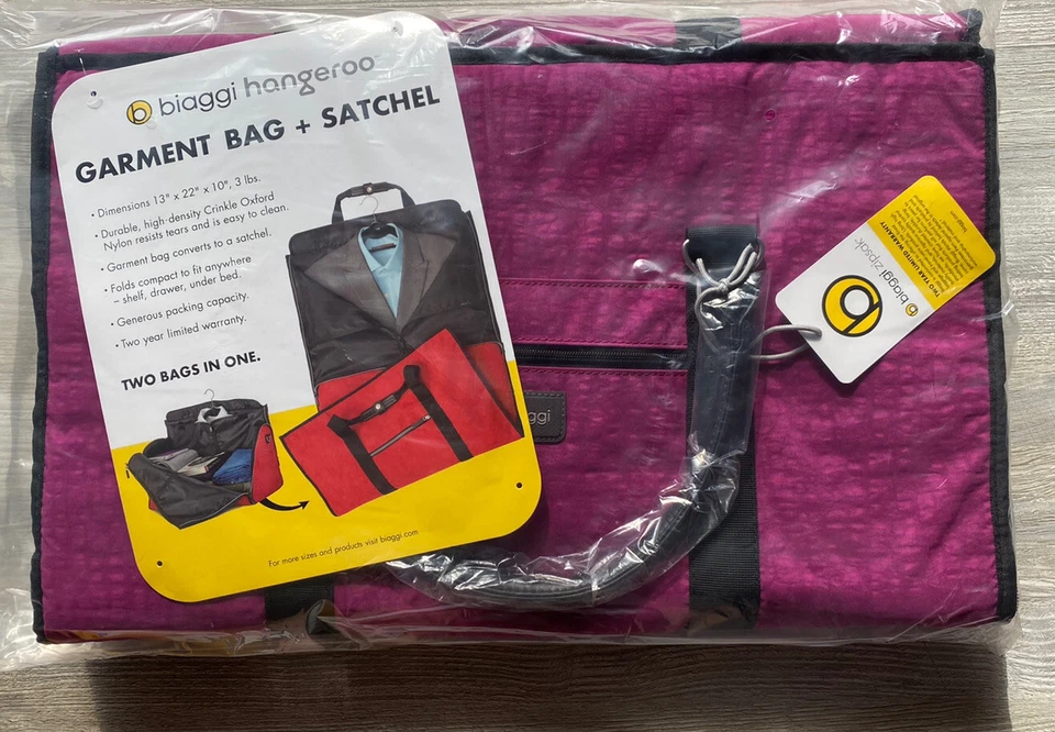NOVO!! BIAGGI Hangeroo Saco de Vestuário e Mochila - 13x22x10 - 2 Sacos em 1 - Imagem 2 de 4