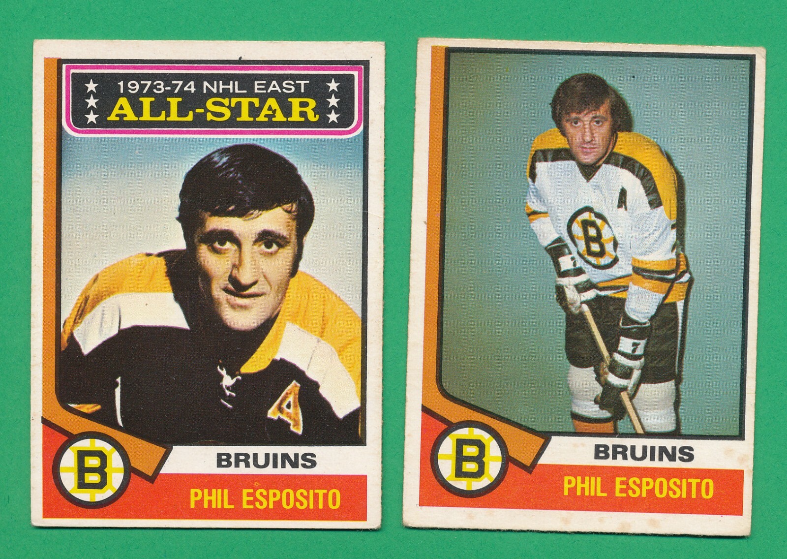 OPC ESPO LOT 2) PHIL ESPOSITO HOF 1974 O-PEE-CHEE #129 200 VG-EX+/- NHL *TPHLC