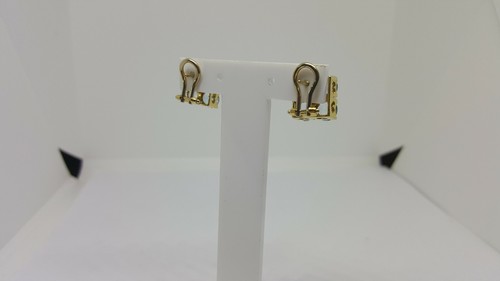 Pendientes A Botón Con Topacio Azul En Oro Amarillo 18KT 9,15 Gramos (3498) - Imagen 4 de 10