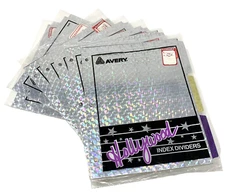 1990 Lot 7 Vintage Avery Hollywood Silver Index Dividers School Supplies New Pck