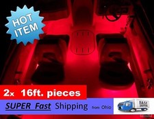 32ft TOTAL ---- RED ---- led light kit - - fits any boat - - all colors -- 12v