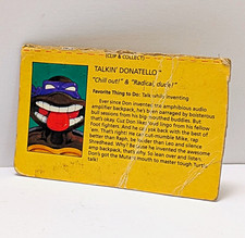 TMNT 1991 Clip & Collect Talkin' Donatello Card Vintage Playmates As Is Turtles