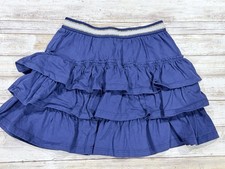 Mini Boden Girls 9-10Y Blue Jersey Ruffle Pull on Skort Skirt 140 cm