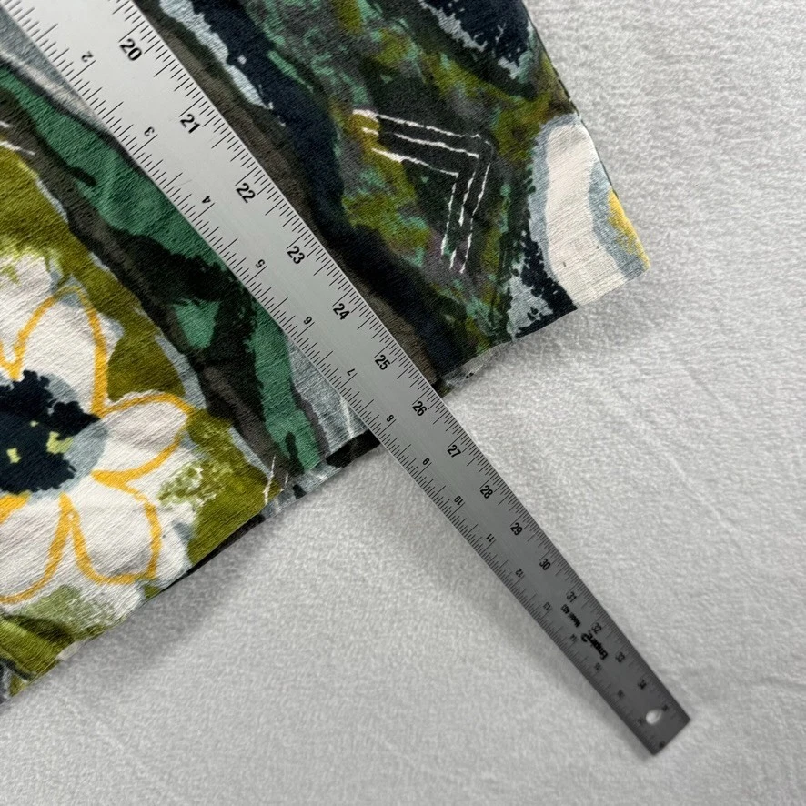 Camisa Hawaiana Iolani Vintage Hombre Mediana Verde Floral Abstracto Campamento Años 70 80 Foto 3 de 4