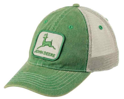 John Deere Mütze grün elfenbein Vintage Erwachsene Netzrücken verstellbar MC13080608IV