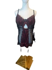 NWT 2 Piece satin, lace mesh Lingerie Set Size 3x/4x