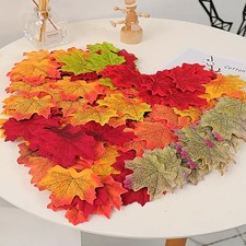 600 Pieces Artificial Maple Leaves Decorations Autumn Fall Leaves for Thanksgivi