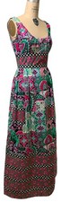 DESIGN THAI BANGKOK Vintage 70s Women's Psychedelic Boho Maxi Dress - Sz 12