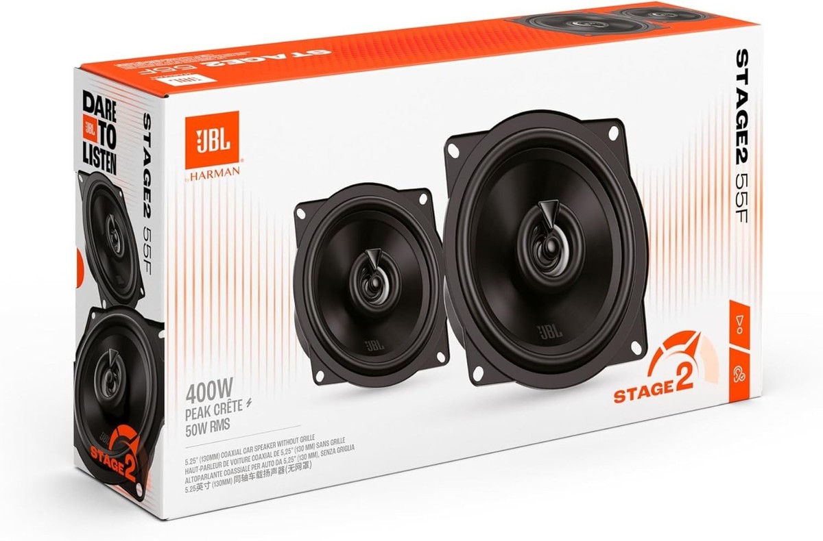 JBL Stage 55F 400 Watt 2-Way Coaxial Car Audio Speakers 50 Watt RMS  Pair