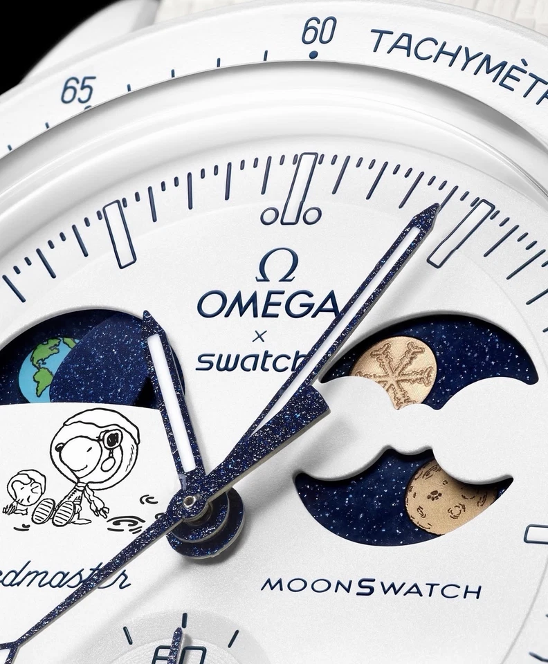 Swatch OMEGA Mission to Earthphase Moonshine Gold Moonswatch White SO33W701L - Bild 2 von 4