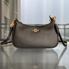 COACH Teri Shoulder Bag In signature canvas/Gold/Black CAL51