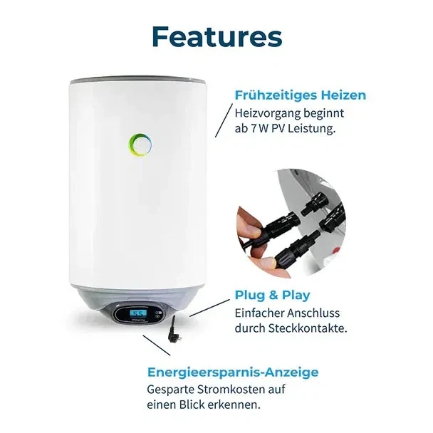 Fothermo 80L Hybridboiler Warmwasserspeicher Boiler Wasser Warmwasserboiler - Bild 4 von 4