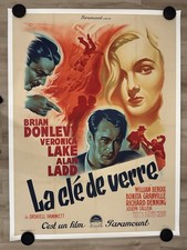 Affiche cinema 120x160 LA CLÉ DE VERRE/LADD/VERONIKA LAKE/R. SOUBIE/FILM NOIR