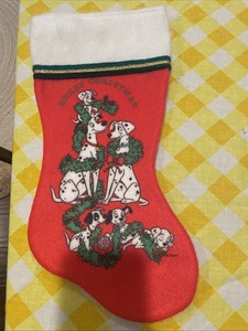 Disney 101 Dalmatians Christmas Stocking Vintage 1990s Felt 15 Inch