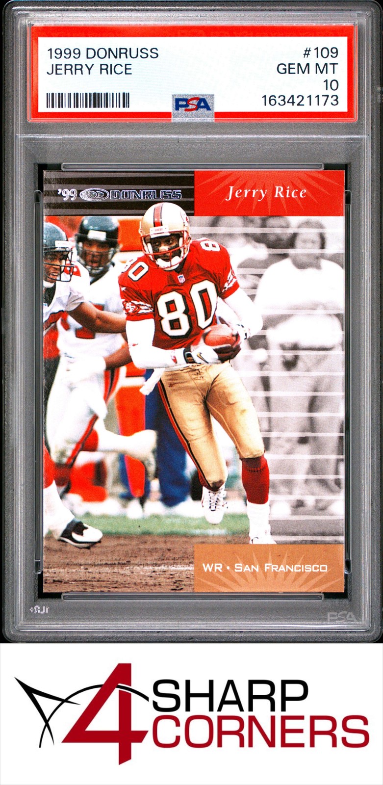 1999 DONRUSS #109 JERRY RICE 49ERS HOF PSA 10