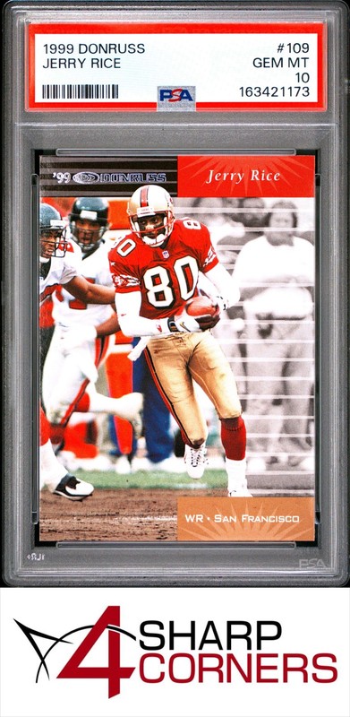 1999 DONRUSS #109 JERRY RICE 49ERS HOF PSA 10