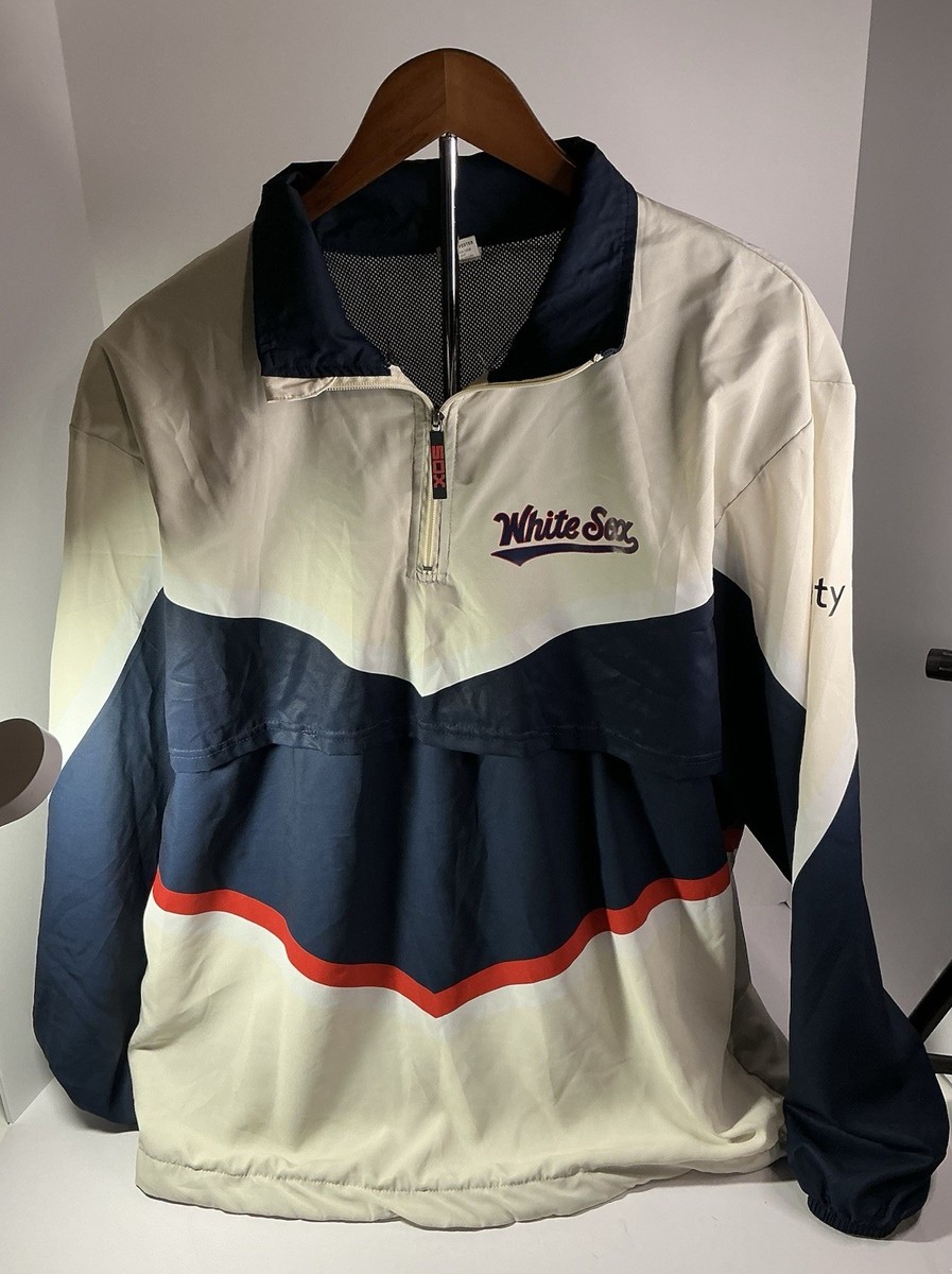 (希少)WAREHOUSE STADIUM JACKET Chicago White Sox Quarter Zip Jacket XL Windbreaker Stadium