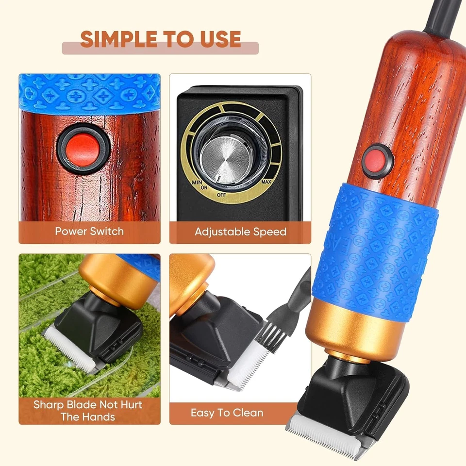 Carpet Trimmer 200W Rasoio Tufting Velocità Regolabile Tosatrice Tufting Tappeto - Immagine 3 di 4