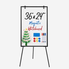 Whiteboard Easel 36 x 24 Inches, Magnetic Dry Erase White Board, Portable Boa...