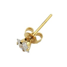 Real 18K Yellow Gold Filled Hypoallergenic 3mm Square Zircon Stud Post Earrings