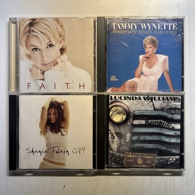 Lot of 4 CDs Faith Hill Shania Twain Lucinda Williams Tammy Wynette