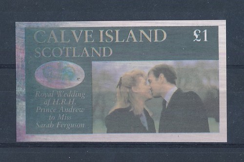 D440279 Calve Island S/S MNH Misprint Royal Wedding Prince Andrew Imperforate