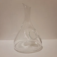 Wine Decanter Carafe Clear Glass Donut Hole Handle 12” Inch  