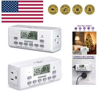 2 Pack] Digital Timer For Lamp With Dual Outlets, Programmable Timer In Door,...