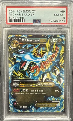 2014 POKEMON XY FLASHFIRE #69 M CHARIZARD EX PSA 8