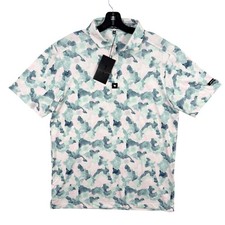 Bad Birdie Core Polo Shirt Size L Mens Mirage Oasis Green/Pink Camo Golf