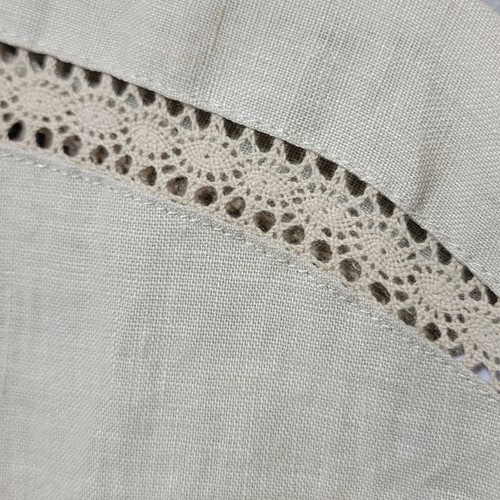 Ellen Tracy Top Shirt Womens L Natural All Linen Light Airy Crochet Cap Sleeve - Picture 6 of 16