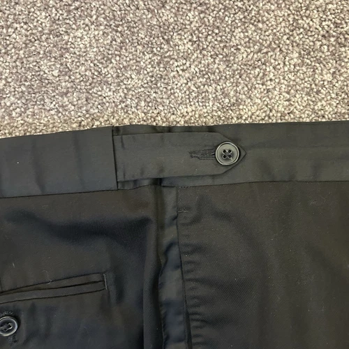 H&M Men's Slim Fit Side Stripes Chino Dress Black Pants Adjustable Size 36 R - Picture 9 of 17