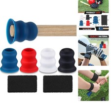 4 Pcs Bat Taper Knob with 2 Black Wrist Sweatbands Grip Taper Knob Absorbent ...