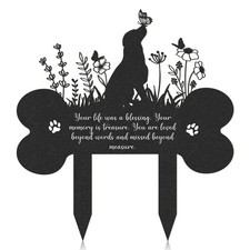 Rngmsi Metal Dog Memorial Grave Marker Garden Decoration Pet Tribute