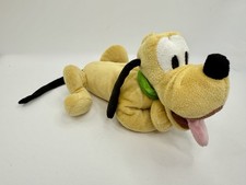 Disney Pluto Plush Laying Dog 8" Yellow Stuffed Animal Floppy