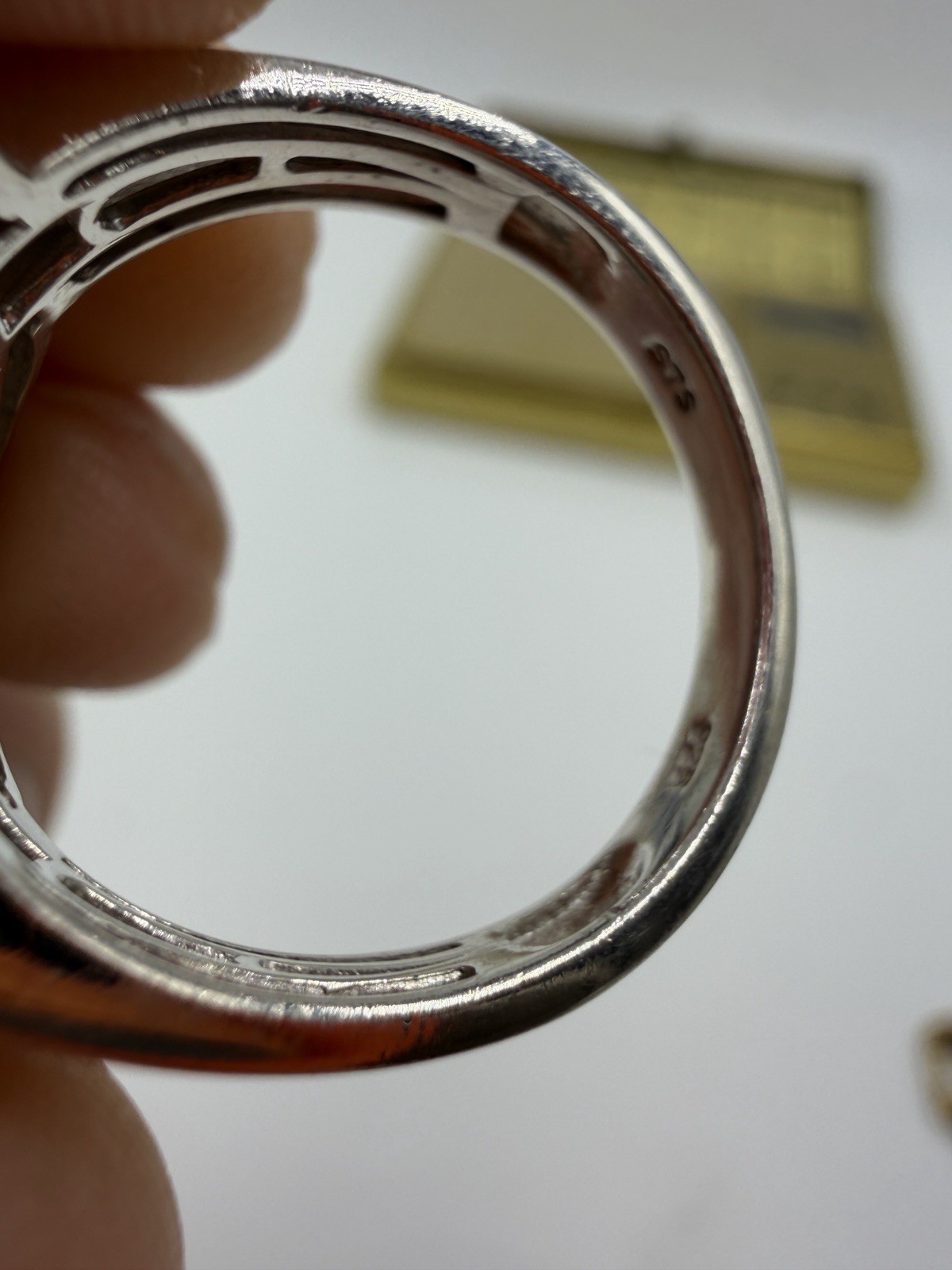 Chuck Clemency Ring Square Iced  Light Tea Sterli… - image 8