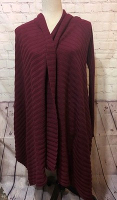 Nordstrom Ruby Red Waterfall Cardigan Sweater Wool Cashmere Blend Open Front NWT
