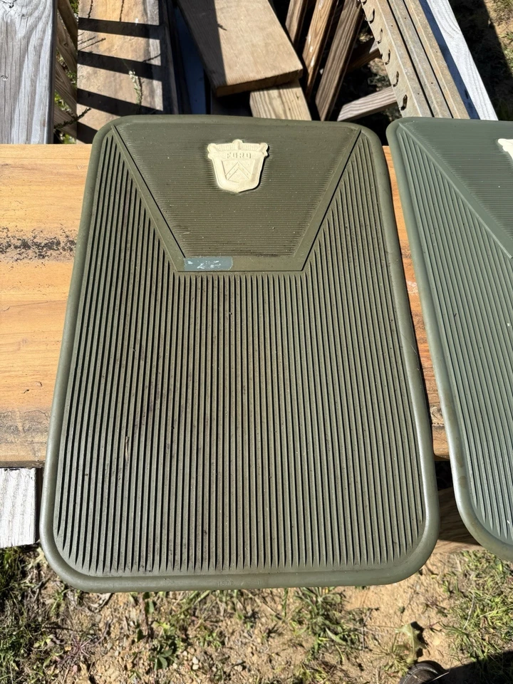 Новые из старых запасов 1960 1961 1962 1963 1964 Ford Galaxie задние резиновые напольные коврики зеленая пара - Изображение 3 из 4