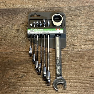 Pittsburgh Professional 7 pc Piece SAE Ratcheting Combo Wrench Set